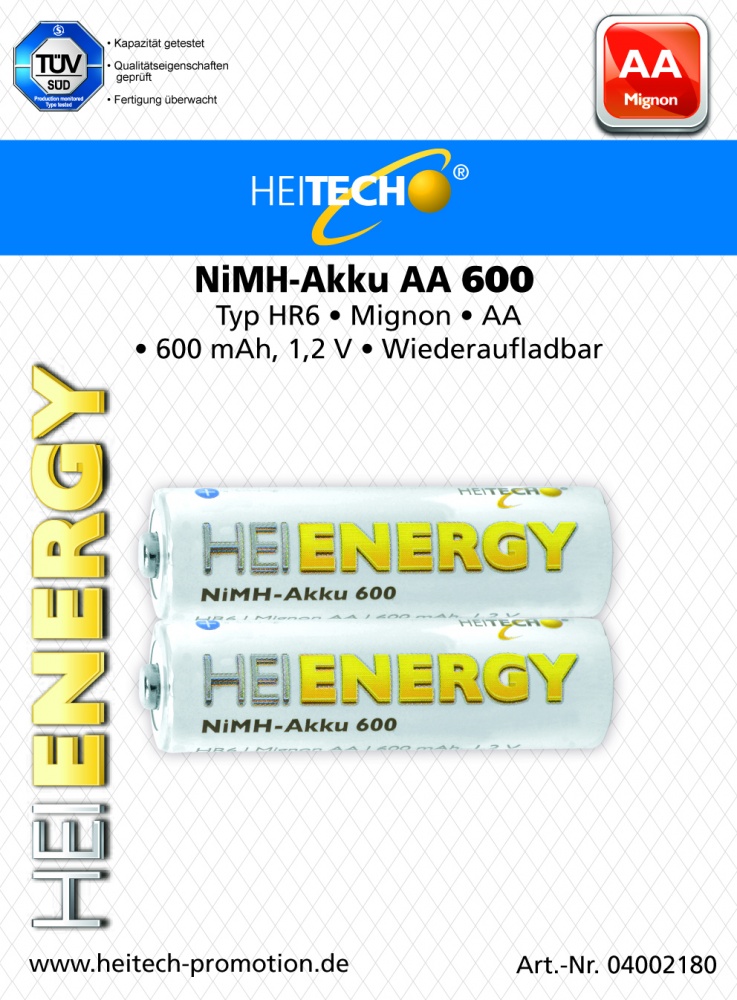 Batterie Heitech RECHARGE ACCU AA