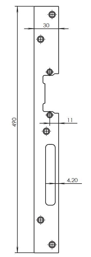 Sicherheits-Flachschließblech 490 x 30 x 3 mm