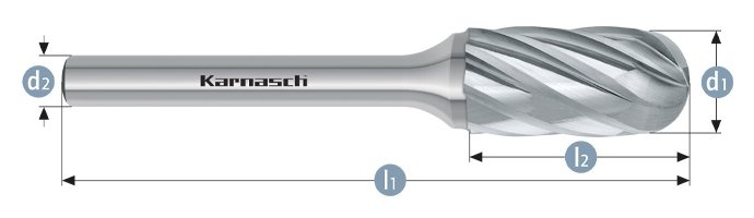 Hartmetall-Frässtift 6 x 50 mm