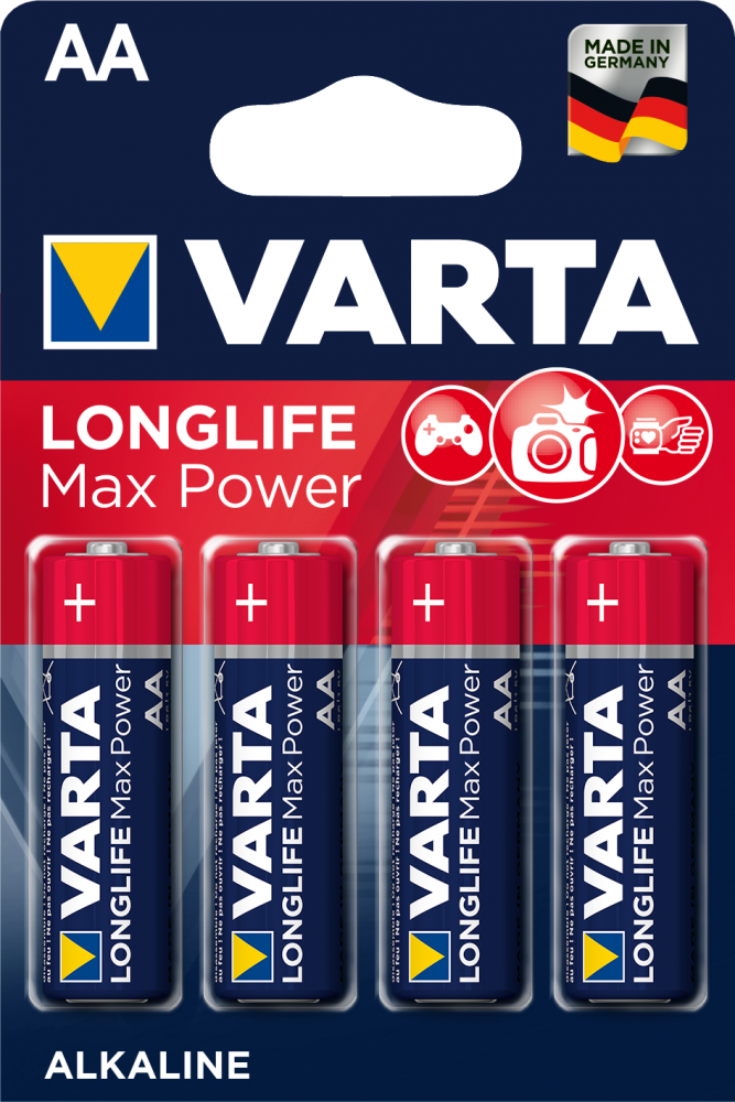 Batterie Varta Longlife Max Power-AA Alkaline-Batterie K4