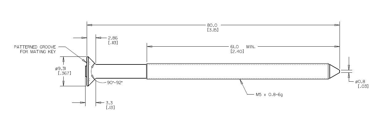 Hochsicherheitsschraube M5 x 80 mm