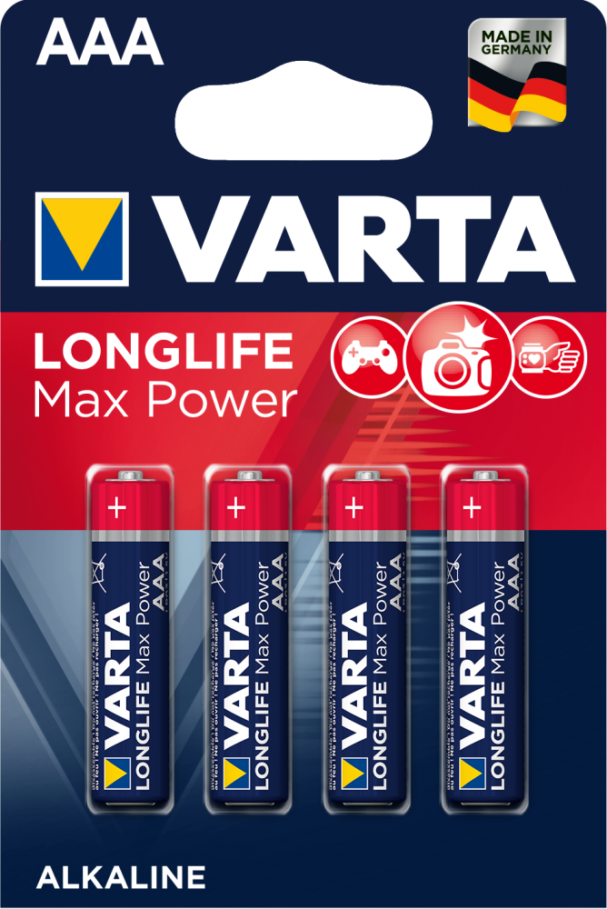 Batterie Varta Longlife Max Power-AAA Alkaline-Batterie K4