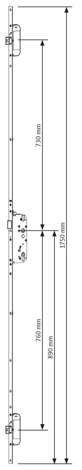 SVP-Mehrfachverriegelung 92/20x1750mm