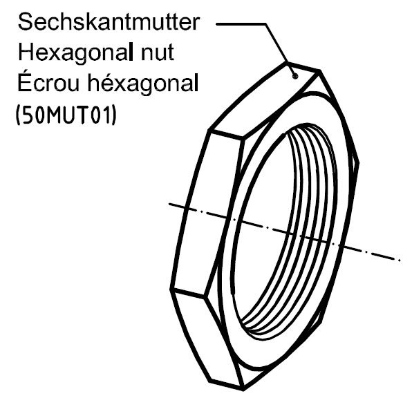 Sechskantmutter für Hebelzylinder M24 x 1,0