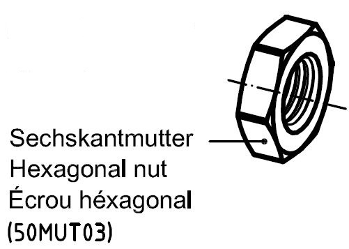 Sechskantmutter für Hebelzylinder M8 x 1,0