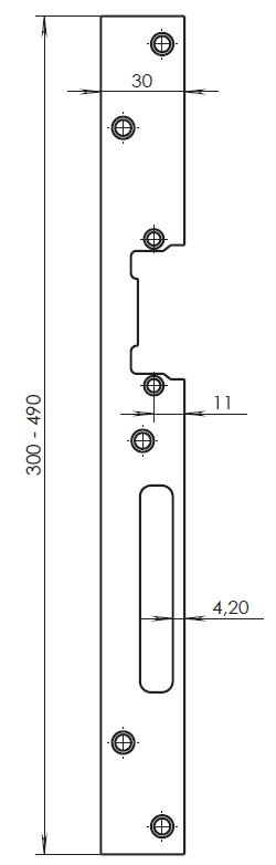 Sicherheits-Flachschließblech 330 mm