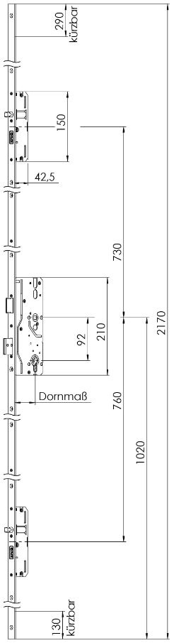Mehrfachverriegelung AS 2300 U-Stulp Mehrfachverriegelung AS 2300 U-Stulp