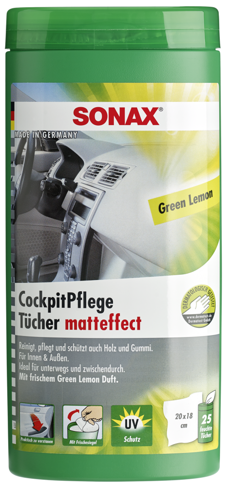 SONAX CockpitPflegeTücher Matteffect Green Lemon