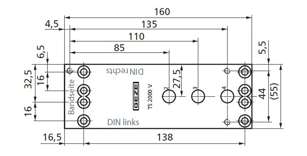 Montageplatte für TS 2000 silberfarbig