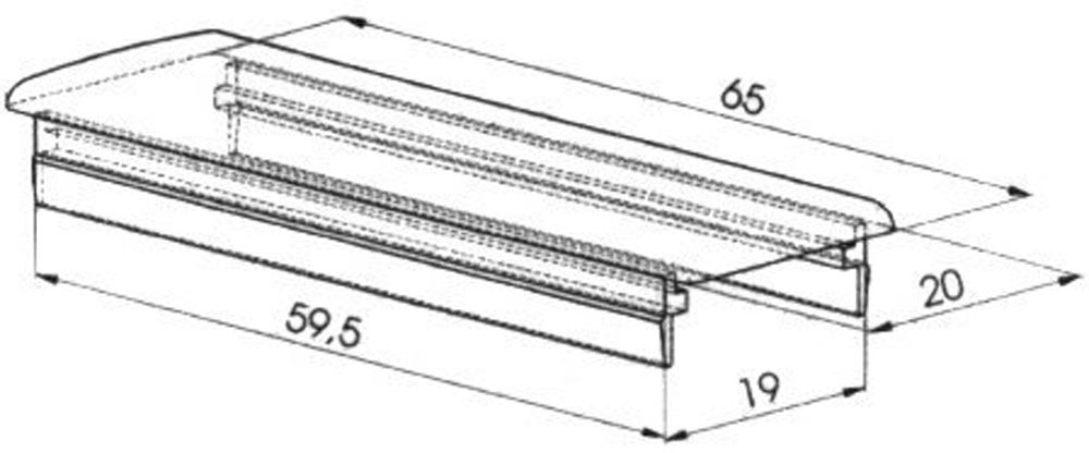 Briefkasten-Namensschild klar 65 x 20  mm