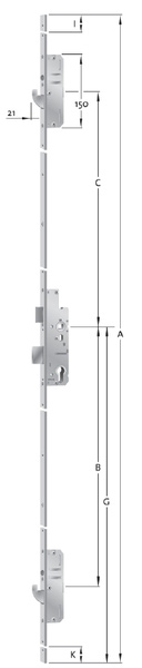 Mehrfachverriegelung Panik EP950 B001 Schwenkhaken U-Stulp