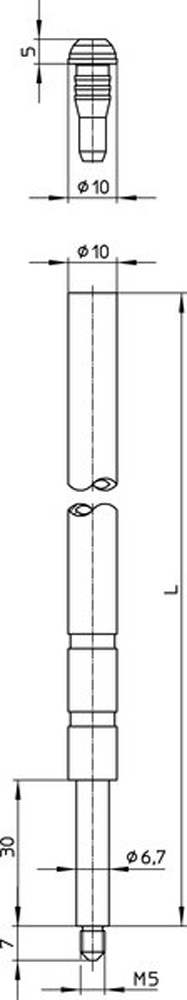 Stange mit Gleitstück 9648 1000 mm