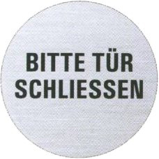 Hinweisschild Tür schließen