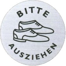 Hinweisschild Schuhe ausziehen