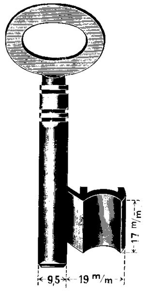 Schlüssel U 19mm 17mm 9,5mm