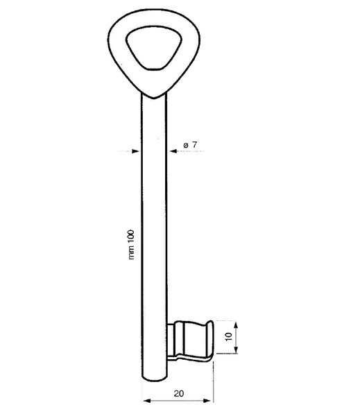 Buntbartschlüssel lang 13mm 10mm 7mm