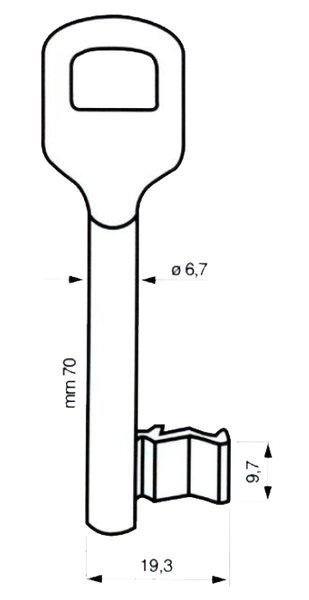 Buntbartschlüssel 12,6mm 9,7mm 6,7mm