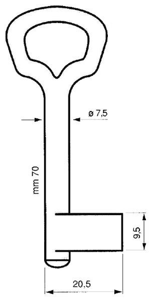 Buntbartschlüssel TE (TGL) 13mm 9,5mm 7,5mm