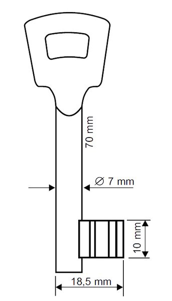 Buntbartschlüssel 11,5mm 10mm 7mm Serie 400