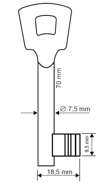 Buntbartschlüssel 11mm 9,5mm 7,5mm