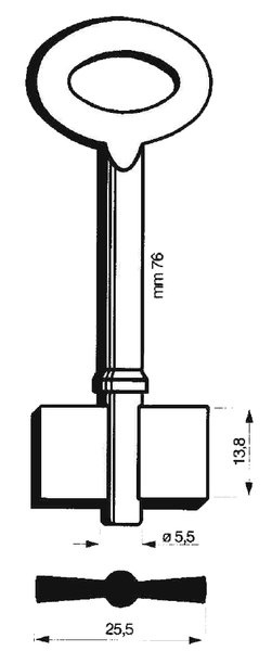 Doppelbartschlüssel G86K 5,5mm 76mm