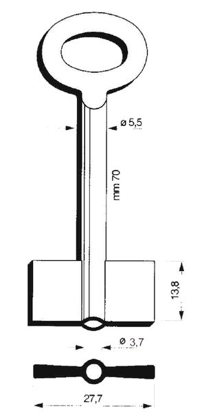 Doppelbartschlüssel S421 5,5mm 70mm