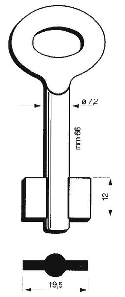 Doppelbartschlüssel 814 7,2mm 66mm