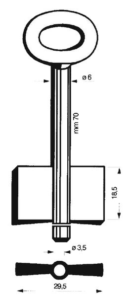 Doppelbartschlüssel 6mm 70mm