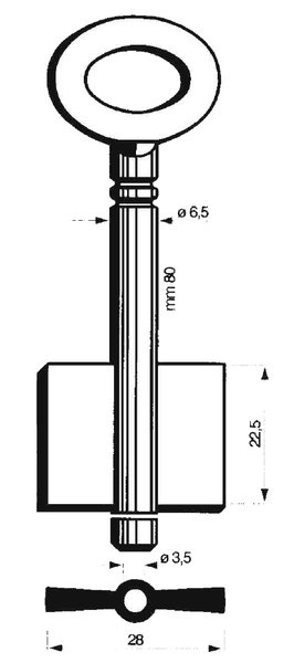 Doppelbartschlüssel 8208 6,5mm 80mm