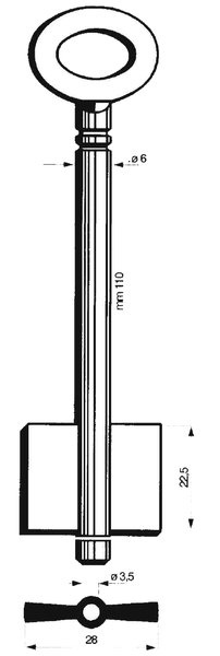 Doppelbartschlüssel 8211/2 6mm 110mm