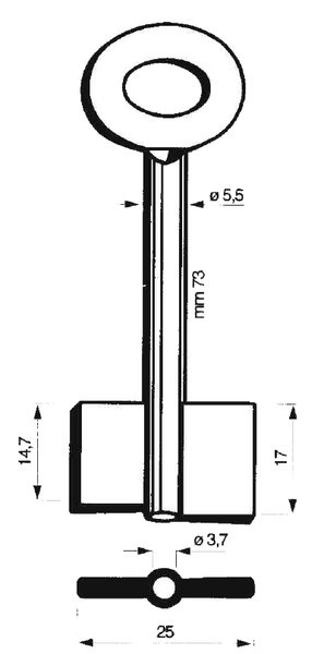 Doppelbartschlüssel 8372TA 5,5mm 73mm