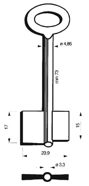 Doppelbartschlüssel 8473H 4,85mm 73mm