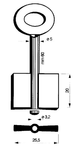 Doppelbartschlüssel 8626 5mm 60mm