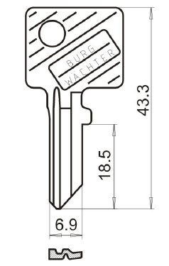 Flachschlüssel 43 R 