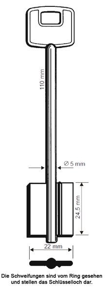 Doppelbartschlüssel CSLC 5mm 110mm