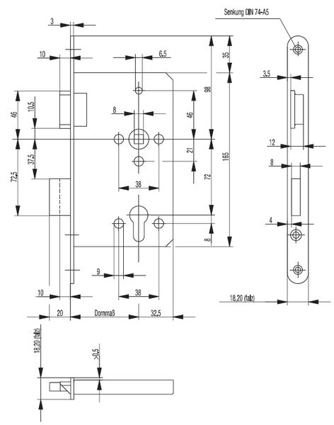 ZT-Schloss Falz rd.PZ 54Z 55