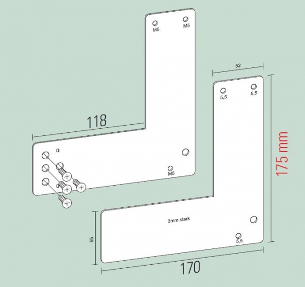 Montageplatte für RR-Türen