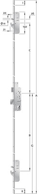 Mehrfachverriegelung Panik EP960EFS B002 Bolzen-Sc