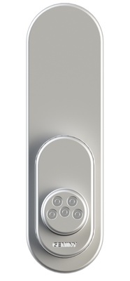 GEMINY Stangenschloss-Rosette, Velourschrom