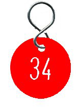 Zahlenmarken m.Haken rot-weiß