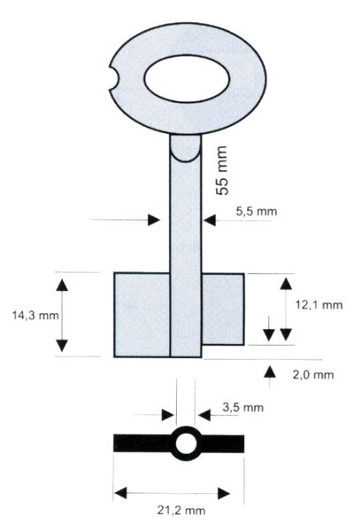 Tresorschlüssel Mauer 5,5x55